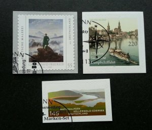 Germany Mix Lot 2011 Painting Ship City Mountain Rover Nature River (stamp) CTO