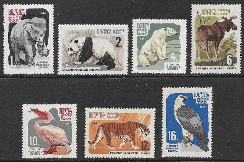 RUSSIA USSR 1964 Moscow Zoo Set Sc 2905-2911 MNH
