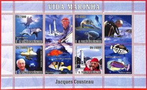 A4090 - SAO TOME & PRINCE - ERROR MISPERF: 2007, Jacques Cousteau, Marine life