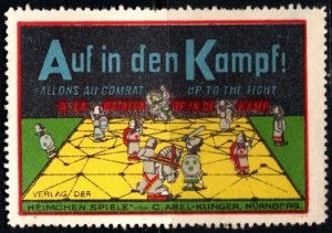 Vintage Germany Poster Stamp C. Abel-Klinger On To The Fight Board Game