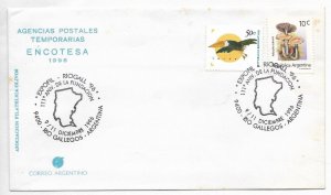 ARGENTINA 1996 COVER EXPOFIL RIOGALL ANNIVERSARY RIO GALLEGOS MAP ON CANCEL