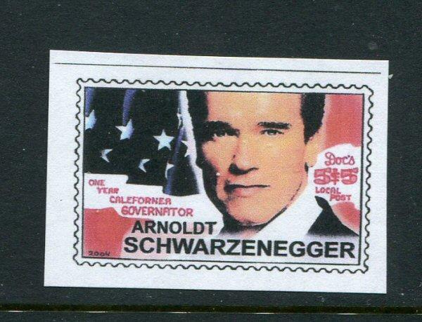 Doc's Local Post Arnoldt Schwarzenegger 1 7/8 x 1 3/8 MNH