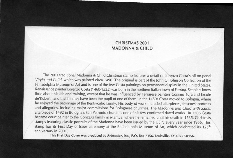 3536 Christmas, FDC Artmaster