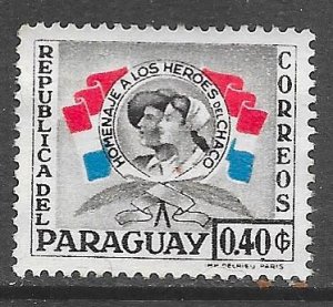 Paraguay 514: 40c Chaco Soldier and Nurse, unused, NG, F-VF