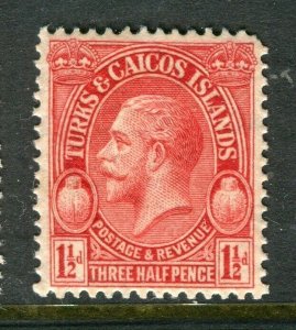 TURKS & CAICOS; 1922-26 early GV issue Mint hinged Shade of 1.5d. value