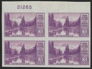 US, Scott #758, 3¢ National Parks issue,  NGASI LH,  Block of 4 , CV $2.00+