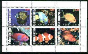 UDMURTIA - 1999 - Fishes - Perf 6v Sheet - Mint Never Hinged-Private Issue