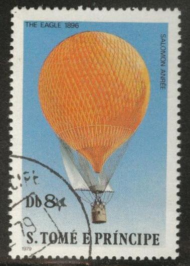 St Thomas & Prince Scott 559 Used CTO hot air balloon stamps 1979