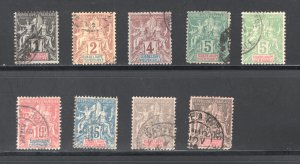 Guadeloupe #27-31, 33-35, 37  F/ VF, Used, Partial Set, CV $16.30 .....  2560014