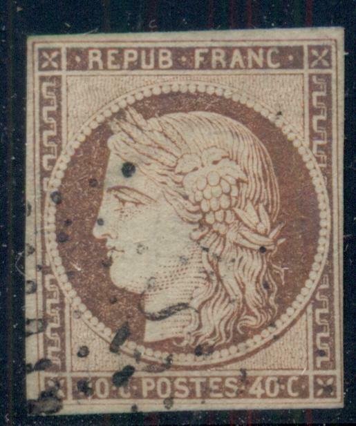 FRANCE #7, Used, 4 margins, Scott $360.00