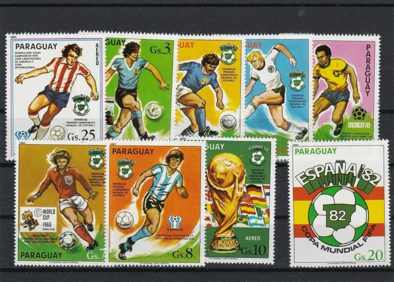 Paraguay No Gum Mint Football Stamps Ref 26252