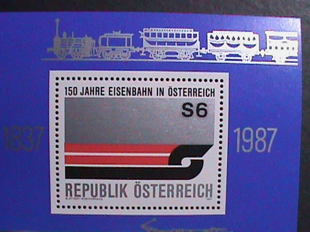 AUSTRIA-1987 SC# 1399 AUSTRIA RAILWAYS SESQUICENTENARY-TRAINS MNH S/S VF