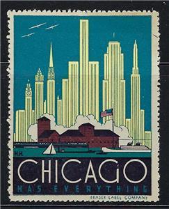 VEGAS- Vintage Chicago Has Everything Promotional Poster Stamp (CQ123)