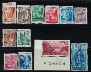 Germany - under French occupation selection out of Scott # 6N16 - 6N29, mint nh