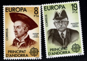 Andorra  (Spanish) Scott 119-120 complete MH*  Europa set 1980