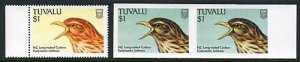 TUVALU $1 NZ LT-CUCKOO BIRD BLUE PRINT MISSING ERROR