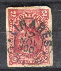 CHILE; Early 1900s Columbus issue fine used 2c. value + LINARES POSTMARK