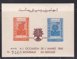 Afghanistan #B36 (footnoted) World Refugee Year, Mint NH, 1/2 Cat.