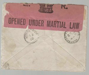 1901 Orange River Colony Censored Martial Law Cover to POW Camp Ceylon