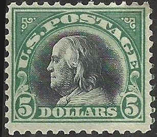 C@ # 524 Mint Very Light Hinge Deep Green And Black Ben Franklin