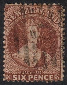 NEW ZEALAND 1864 Chalon 6d perf 12½ used SG122.............................13814