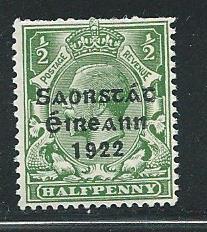 Ireland 59 1923 1/2d KGV single MLH