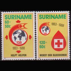 SURINAM 1987 - Scott# B366-7 Red Cross 125th. Set of 2 NH