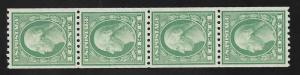 486 1 cent Washington Coil Strip of 4 Stamp Mint OG NH VF