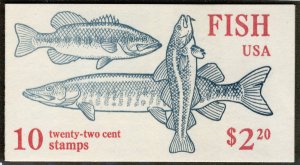 #2209a COMPLETE BOOK, BK154 Fish booklet,  VF/XF mint never hinged,  Fresh!