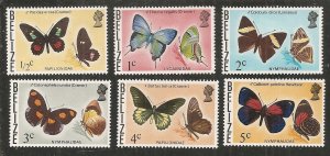 Belize  Scott 345-50   Butterflies    Unused