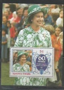 TUVALU NANUMEA - 1986 - Queen Elizabeth II - Perf Souv Sheet - Mint Never Hinged