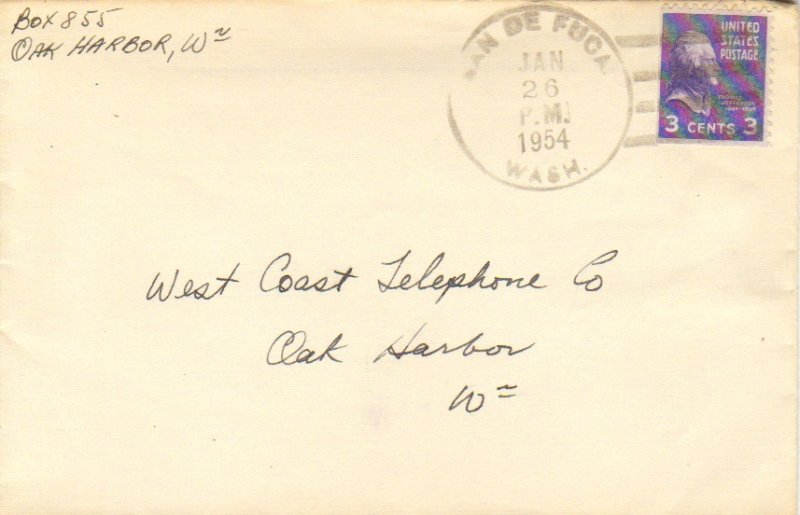 United States Washington San De Fuca 1954 4f-bar  1890-1954.