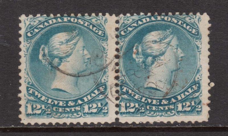 Canada #28 Used Scarce Pair