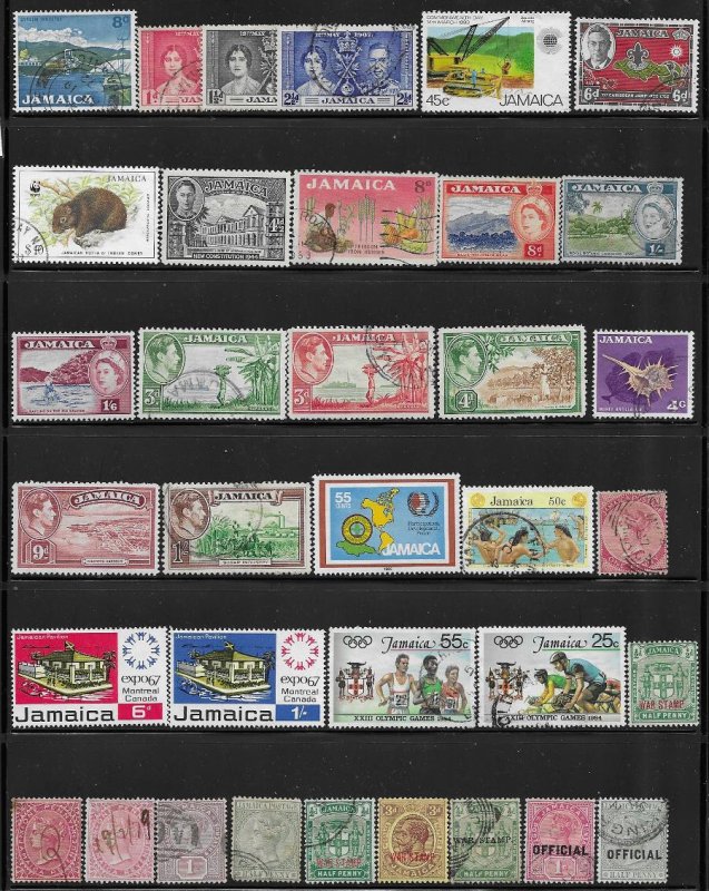 12329  Jamaica 35 diff. stamps - good starter collection  -  12329