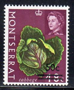 Montserrat 195a - Mint-H - Cabbage (Surcharged) (cv $5.25)