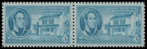 US 996 Indiana Territory 3c horz pair MNH 1950