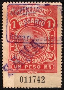 1905 Argentina Santa Fe Rosario Municipal Revenue 1 Peso Prostitute Tax