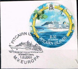 Pitcairn Islands,Sc.#532 used   Cruise Ships 2001 M.V. Europa