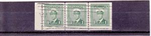 Canada  Scott#  249c  Used Booklet Pane