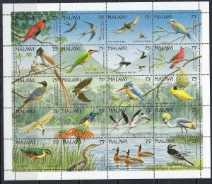 Malawi 598 MNH 1992 Birds sheet of 20 (ak5420)