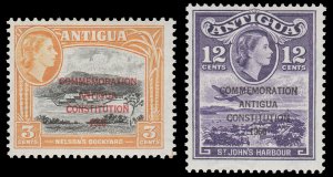 ANTIGUA ISLAND STAMP 1960. SCOTT # 125 - 126. UNUSED. OVERPRINTED