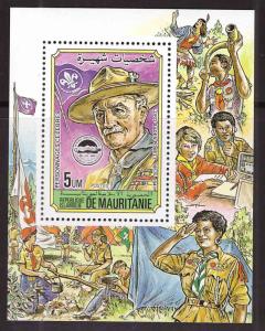 Mauritania Scott 553 MNH** Lord Baden Power Scout  mini sheet