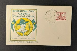 1948 Boy Scouts Internatioal Scout Jamboree First Day Cover Perth Australia