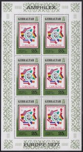 Gibraltar 392 Amphilex British Entry 25p souvenir sheet MNH 1977