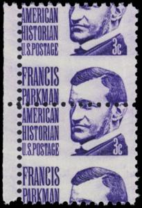 1281, MNH 3¢ Francis Parkman Stamp Large Misperforation ERROR Pair - Stuart Katz