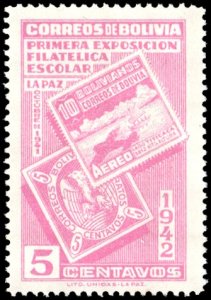 Bolivia 274 - Mint-H - 5c Stamps on Stamps (1942) (cv $0.60)