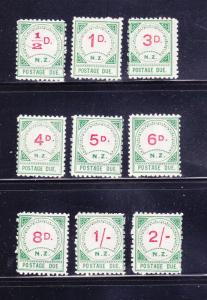 New Zealand J1-J2, J4-J8, J10-J11 MHR Postage Due Stamps