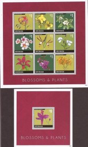 Grenada - 2014 Flowers on Stamps - 9 Stamp Sheet + Souvenir Sheet #3954-5