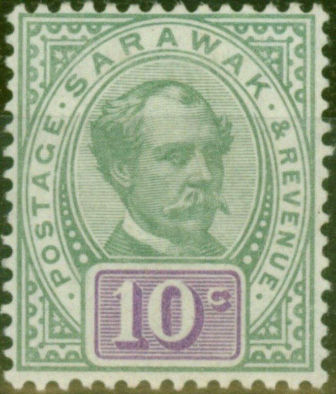 Sarawak 1891 10c Green & Purple SG15 Fine Mtd Mint