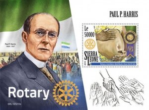 Sierra Leone - 2019 Paul P. Harris & Rotary - Stamp Souvenir Sheet - SRL191211b